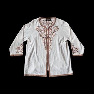 Bob mackie Wearable Art Women’s Cardigan Cream Color Size L/XL